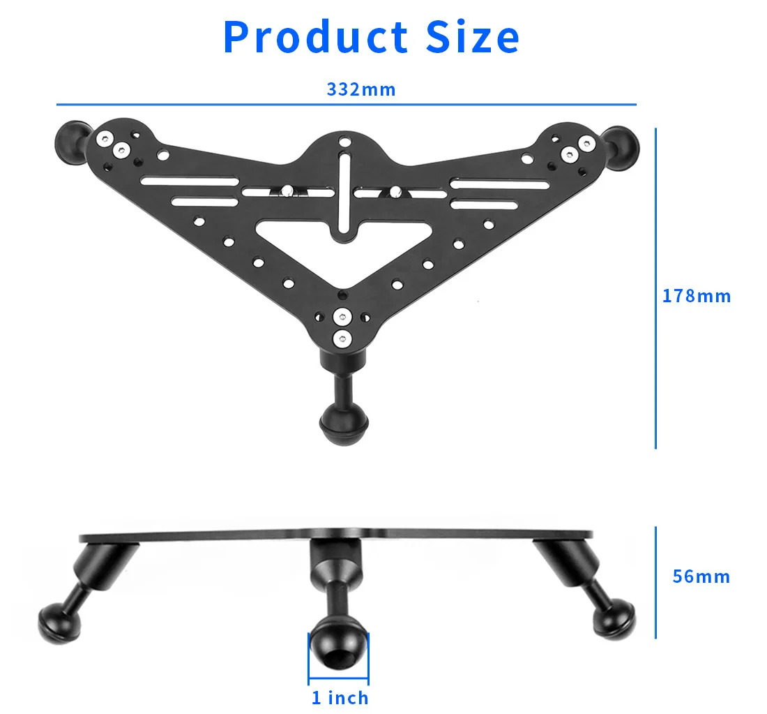 Diving Photography Triangle Gimbal Dual Handheld Stand Gimbal Tray is suitable for waterproof case SLR cameras