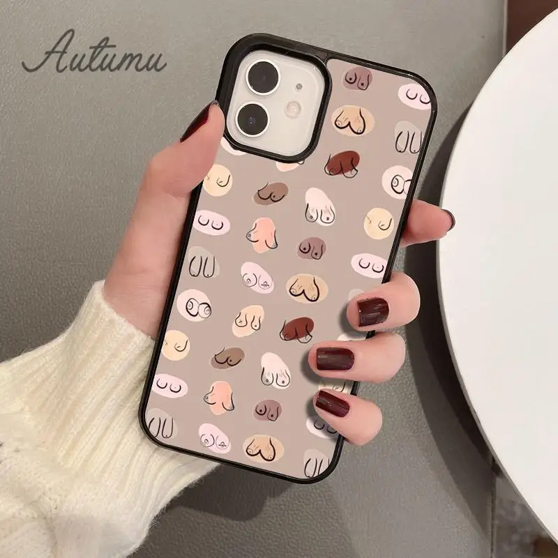 Female Girl Boobs Phone Case for iPhone 15 16 SE2020 11 12 13 14 Pro Max mini 6 7 8 Plus coque Fundas Shell