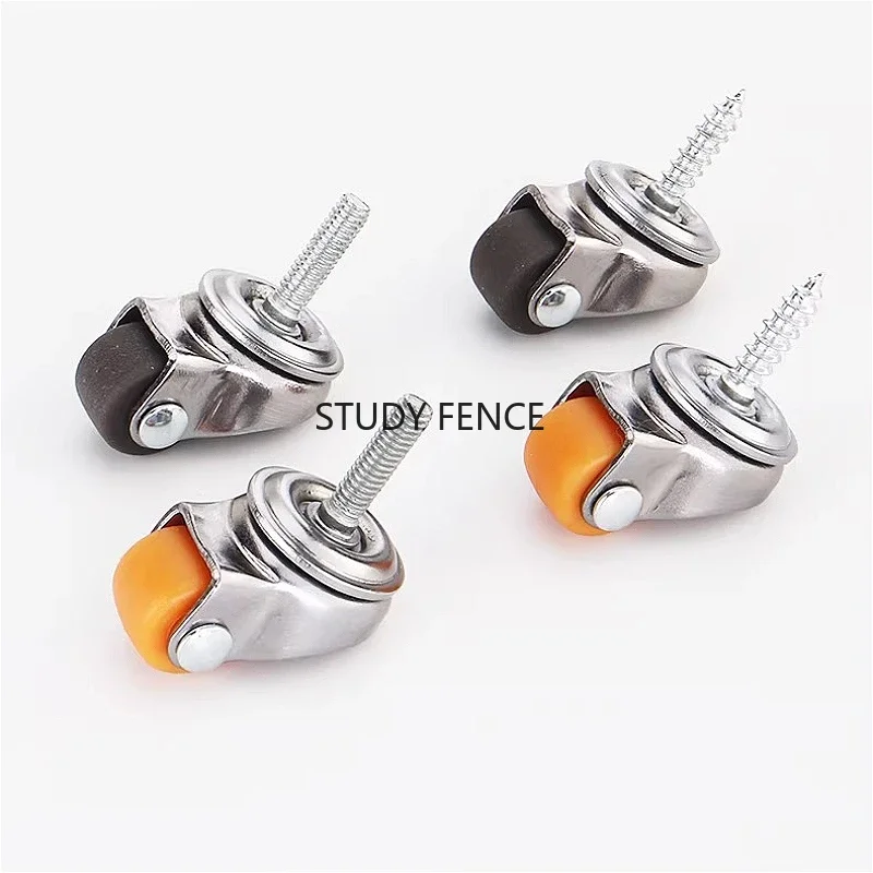 8PCS Mini Silent Scroll Wheel Handcart Mobile Pulley Mini Universal Wheel Furniture Universal Casters Household Accessories