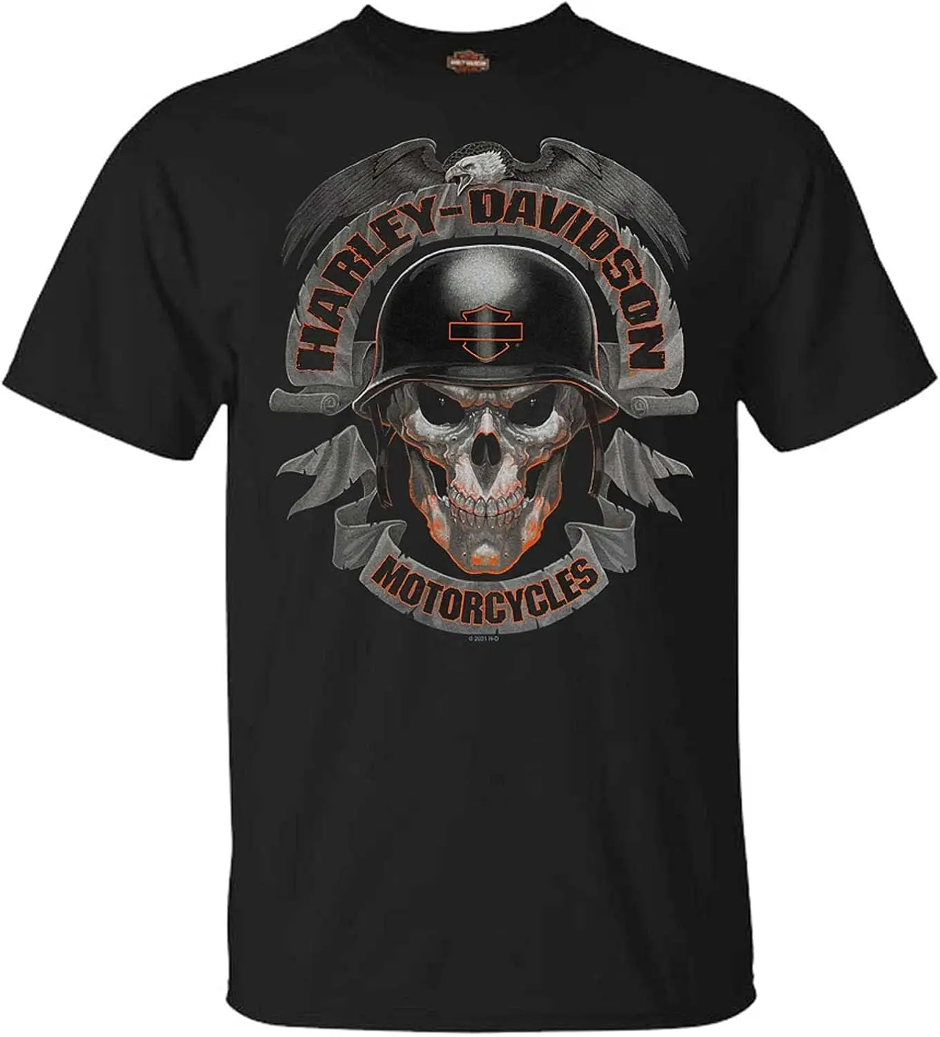Men's Ghoulish Skull Short Sleeve Crew-Neck T-Shirt 100% Cotton Trendy Y2K Short-Sleeve Tee-Soft, Quick-Drying,