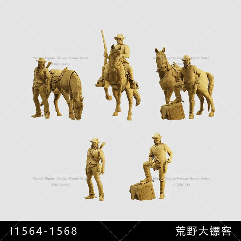 

1/64 1/43 1/35 Scale Miniature Scene Dolls Un-panited White Figure Mini Model The End of the Western Cowboy Civilization Era