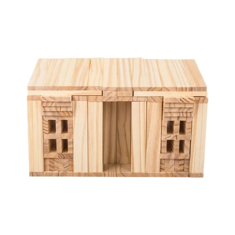 300 stücke Diy Puzzle Log Gebäude Spielzeug Handgemachte Holz Bausteine Set Modelle Montessori Brettspiele Konstruktor kinder Spielzeug