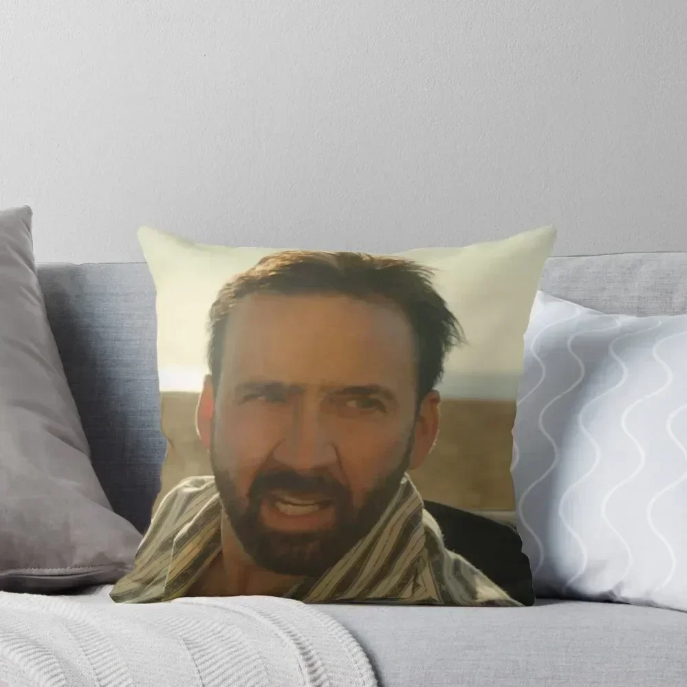 

Nic Cage Meme Throw Pillow autumn decoration Decorative Sofa Cushion luxury covers pillow