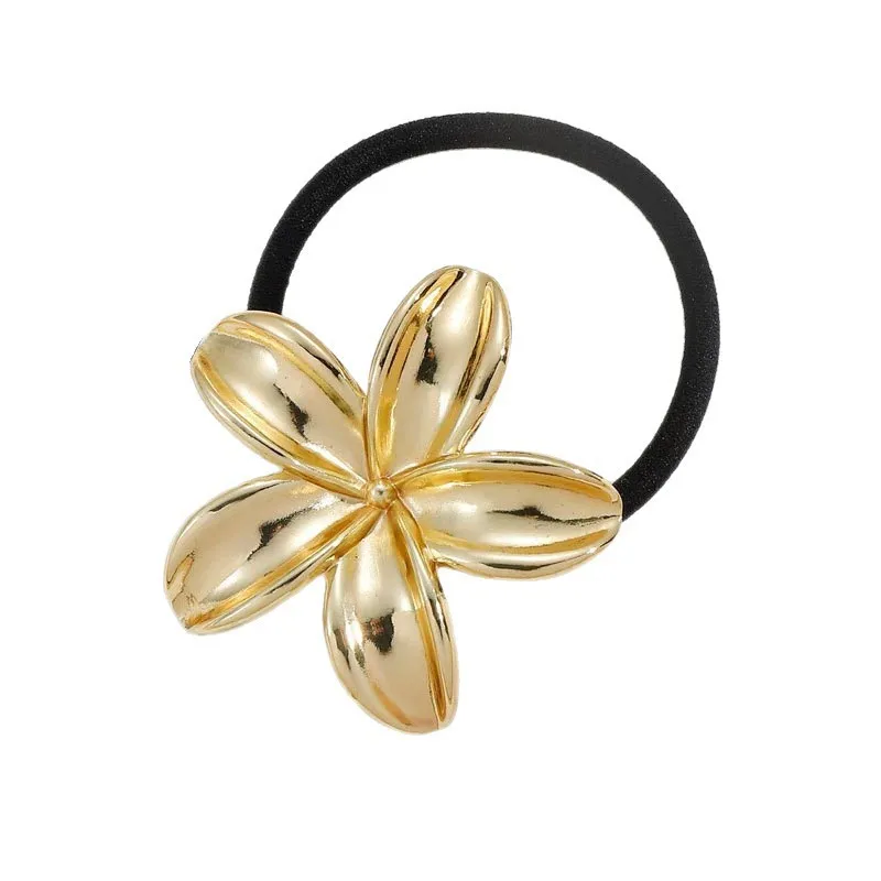 4/6 Stück Goldene Geometrische Haargummis Legierung Elastische Haarbänder Eleganter U-förmiger Pferdeschwanzhalter Modische Haaraccessoires für Frauen – Detail 5