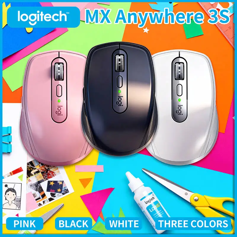 

Компактная мышь Logitech MX Anywhere 3S, эргономичный дизайн, перезаряжаемая, с быстрым прокруткой для портативных ПК Mac