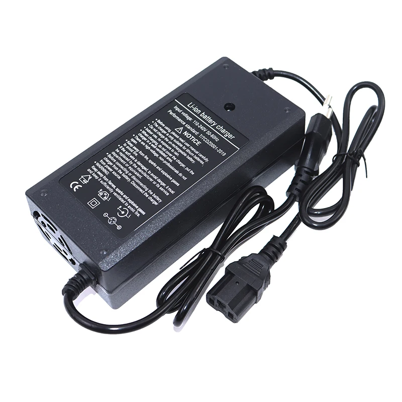 67.2V 3A Lithium Battery Charger Electric scooter ebike 16S 60V Li-ion battery Charger AC 100-240V Output Triangle Plug With fan