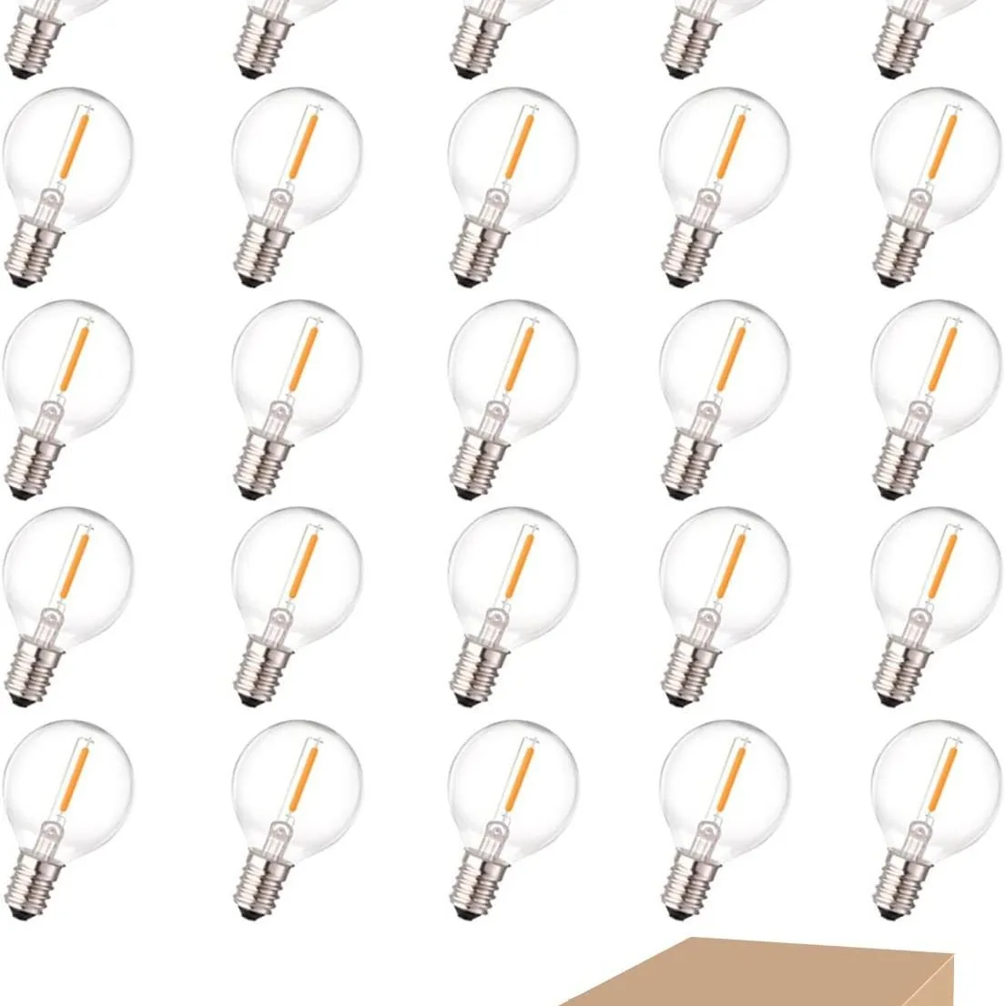 5-25PCS Vintage G40 Led String Light Replacement Bulb 1W 3V 120V 220V Plastic Shatterproof Globe Ball Lamp E12 Base 2700K Edison