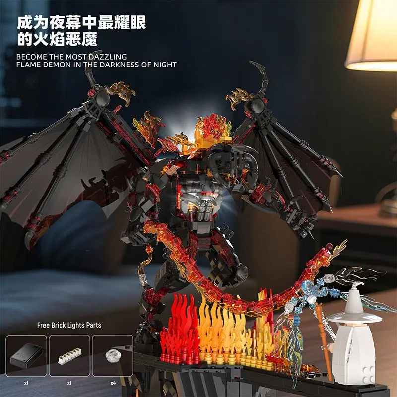 

66026 White Mage vs. Flame Demon King Series Type Creative Bricks Decoraiton Toys For Children Adult Gifts static Boy's Gift