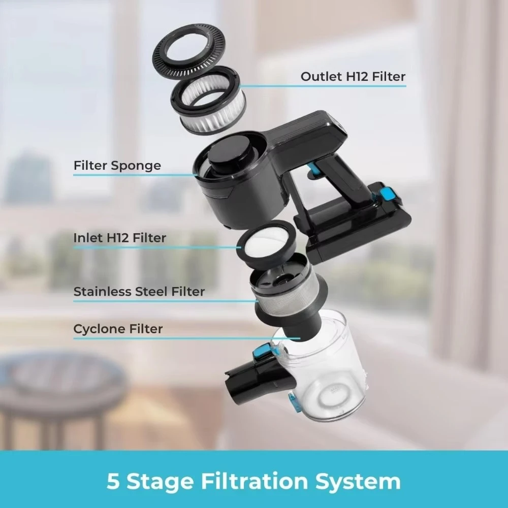 حار بيع. مكنسة كهربائية لاسلكية | شفط قوي وخفيف الوزن للأرضيات الصلبة والسجاد | وقت تشغيل 35 دقيقة، قابل لإعادة الشحن، #4