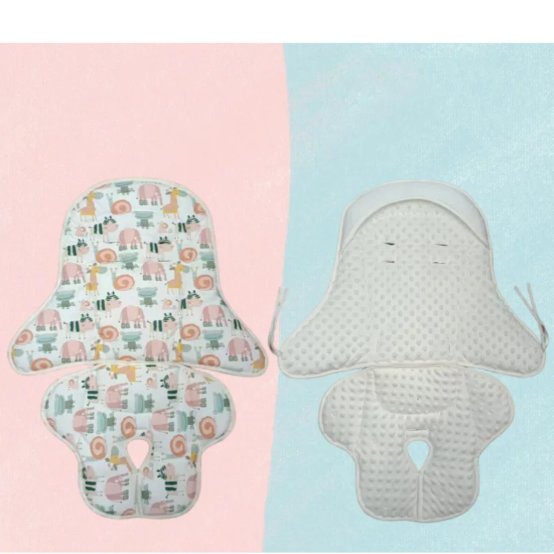 وسادة مقعد كرسي مرتفع للأطفال من القطن الناعم مزدوجة الجوانب ومضادة للانزلاق وقابلة للغسل لكرسي تناول الطعام وغطاء وسادة خلفي #3