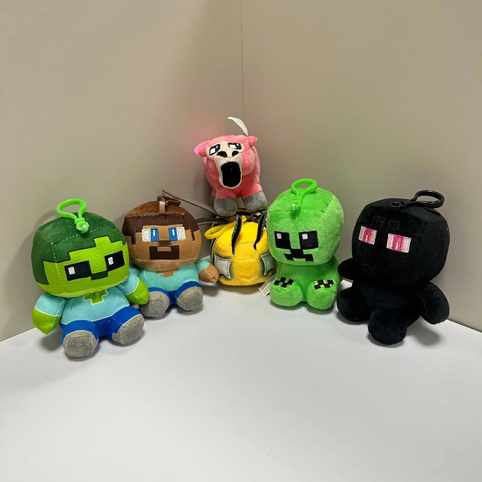 6pcs for Minecrafte Game Plush Game Toys Cartoon Backpack Pendant Soft Stuffed Birthday Gift Dolls Toys