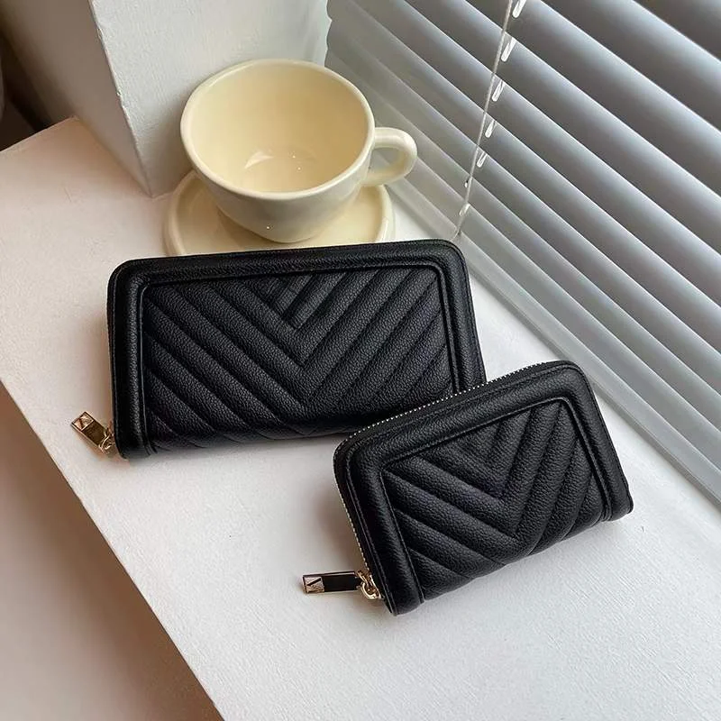 

New Multi-card Slot Zipper Women's Wallet Hundred Simple Multifunctional Diamond Lattice Long Clutch Bag Women's Bag