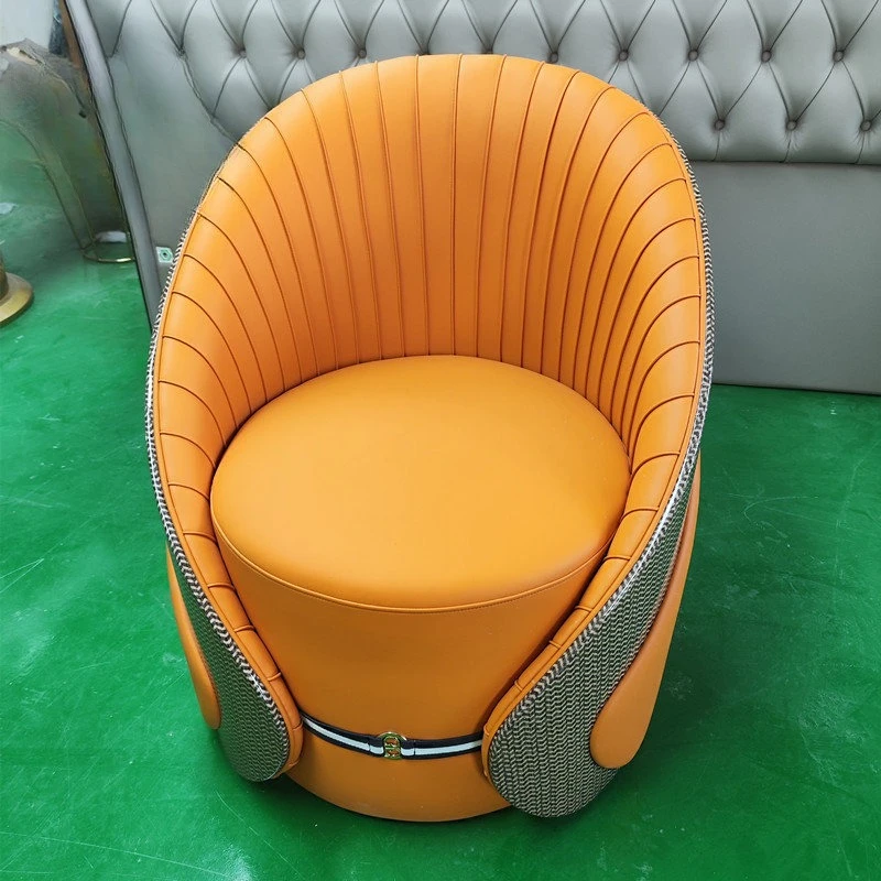 Italian minimalist sofa chair, luxury living room of light luxury villa