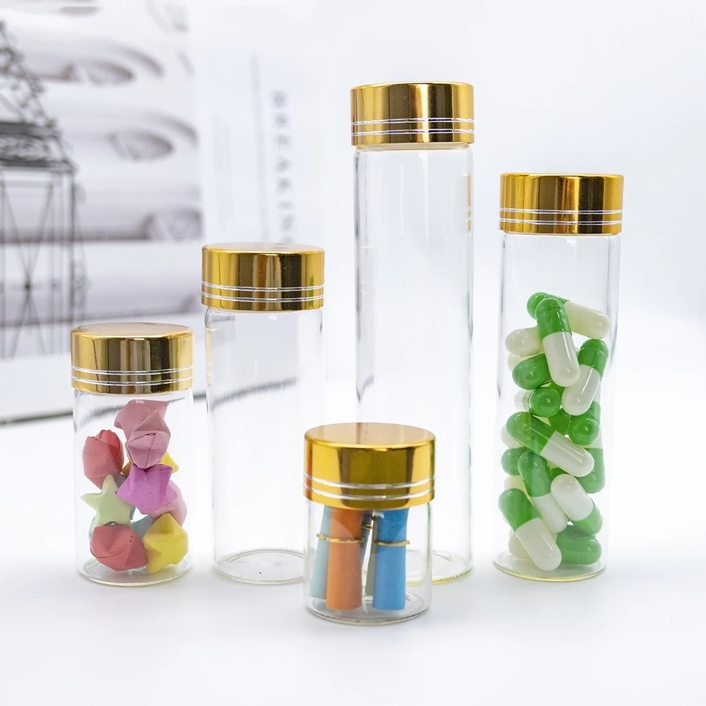 15ml to 60ml Reusable Crafts Glass Jars Carnival Gifts Decorative Transparent Vials Party Present Packing Bottles 12Pcs