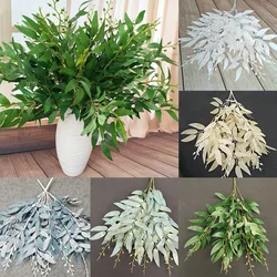 Artificial Plants Leaf Green Long Branch Fake Eucalyptus Flower Arrangement Accessories Wedding Home Decoration Fake Floral