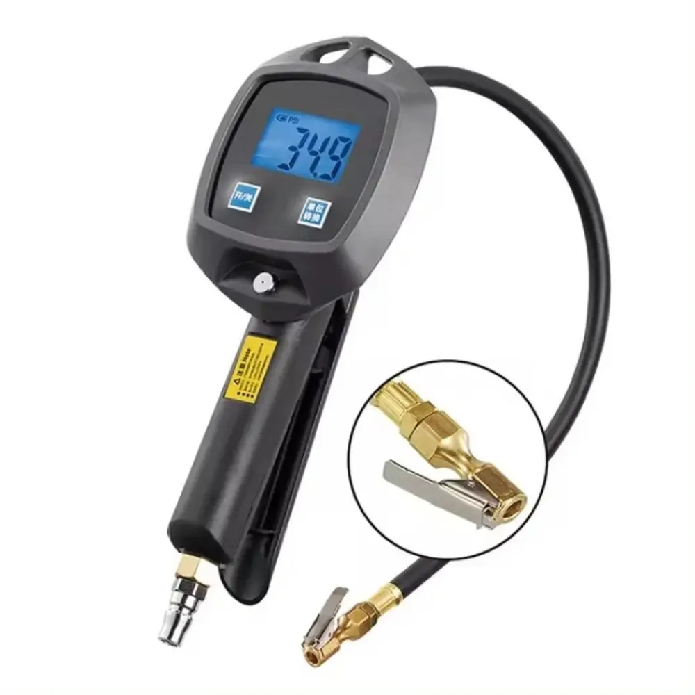 

0-255 Psi Tire Pressure Gauge High-precision Monitoring Inflator Hose Nozzles Tire Air Pump 18 Bar Tester Monitor
