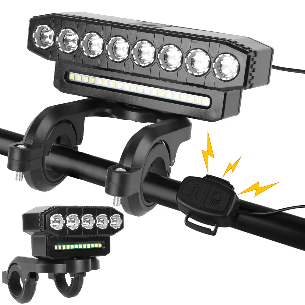 Motorcycle Spotlights Cordless LED Headlight 8/5LED 20/12 SMD 6 Modes Lighting Portable Waterproof Bicycle Lights Rechargeable