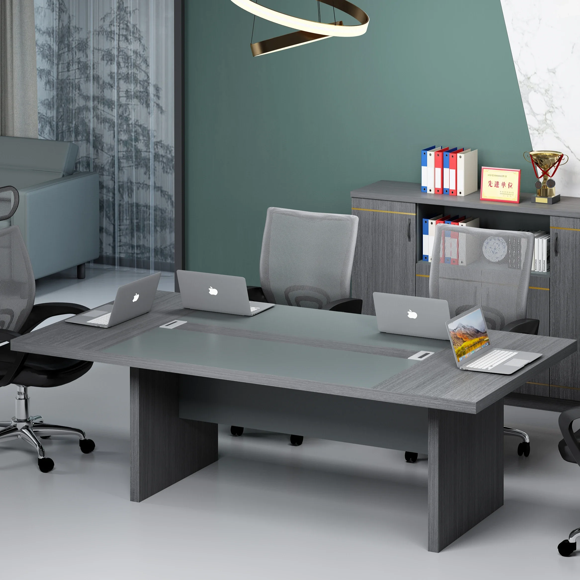 

zz Meeting room walnut multi-person large conference table
