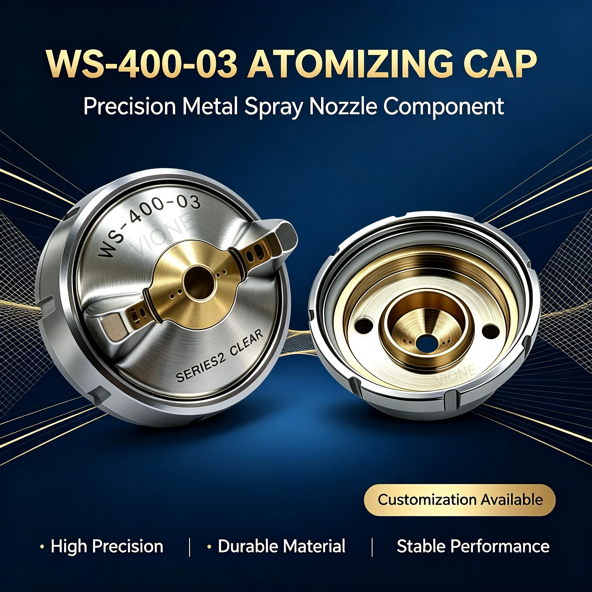 Japan WS-400-03 Atomizing Cap Durable and wear-resistant Supports customization Compatible With WS-400-SR2 Series Spray Guns