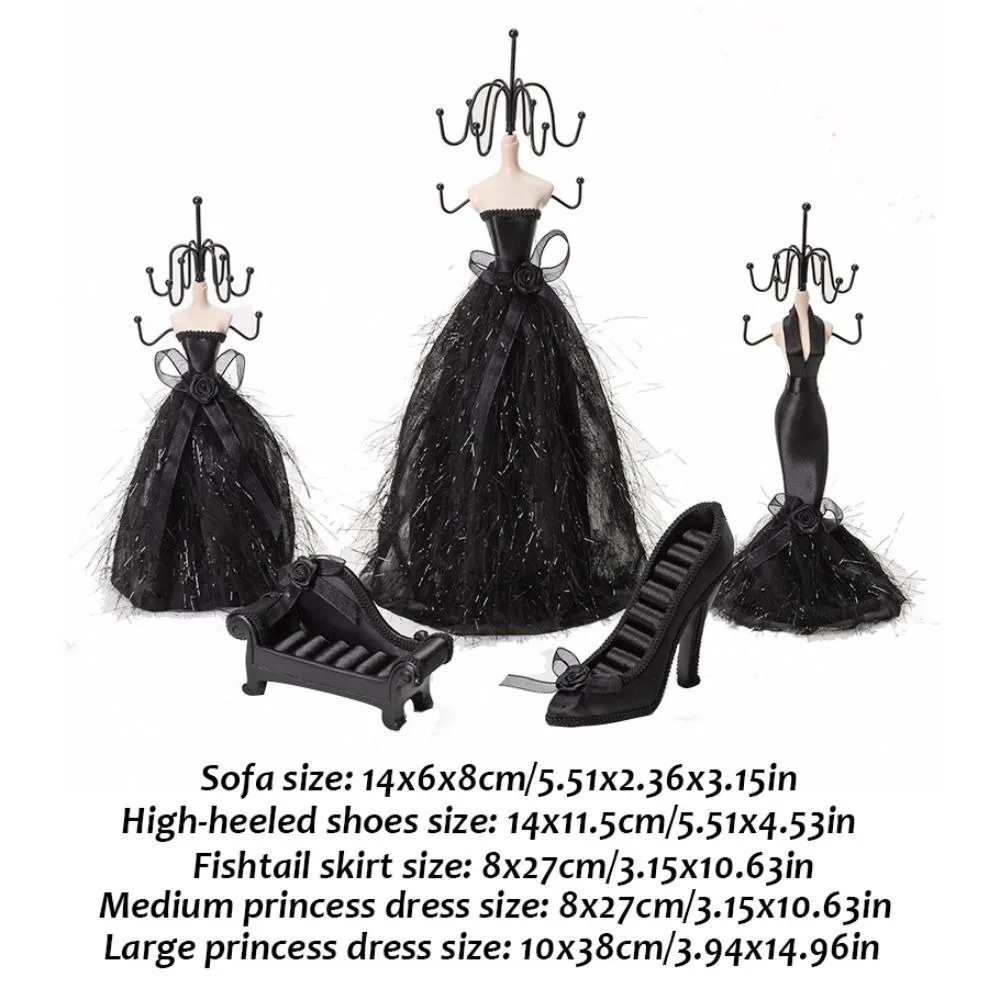 Стеллаж для хранения ювелирных изделий из резинового материала, дизайн обуви на высоком каблуке, черная подставка для ювелирных изделий, дизайн дивана, стиль модели