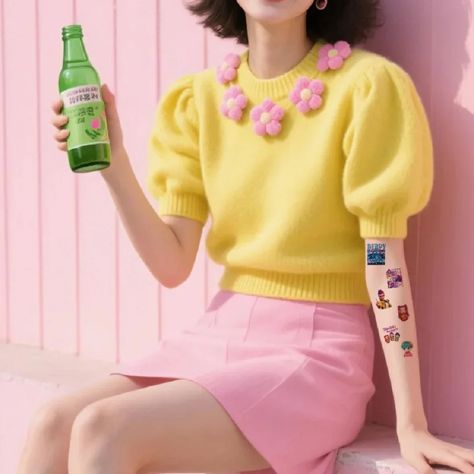 10/20/30 قطعة KPop الشيطان هنتر أنيمي الطرفية الكرتون الكتابة على الجدران الإبداعية لصاقات وشم ملصقات لطيف نقل المياه الوشم #3