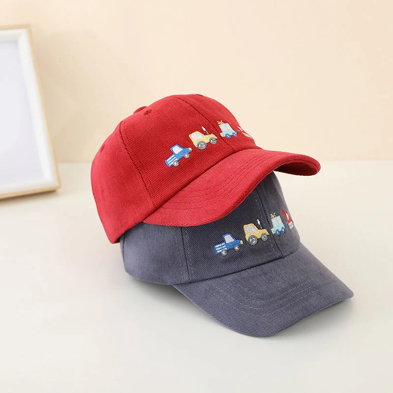Cartoon Children Baseball Cap Car Embroidery Duck Tongue Caps 2-6Year Girls Boys Baby Duckbill Hat Fashion Kids Sunshade Visors