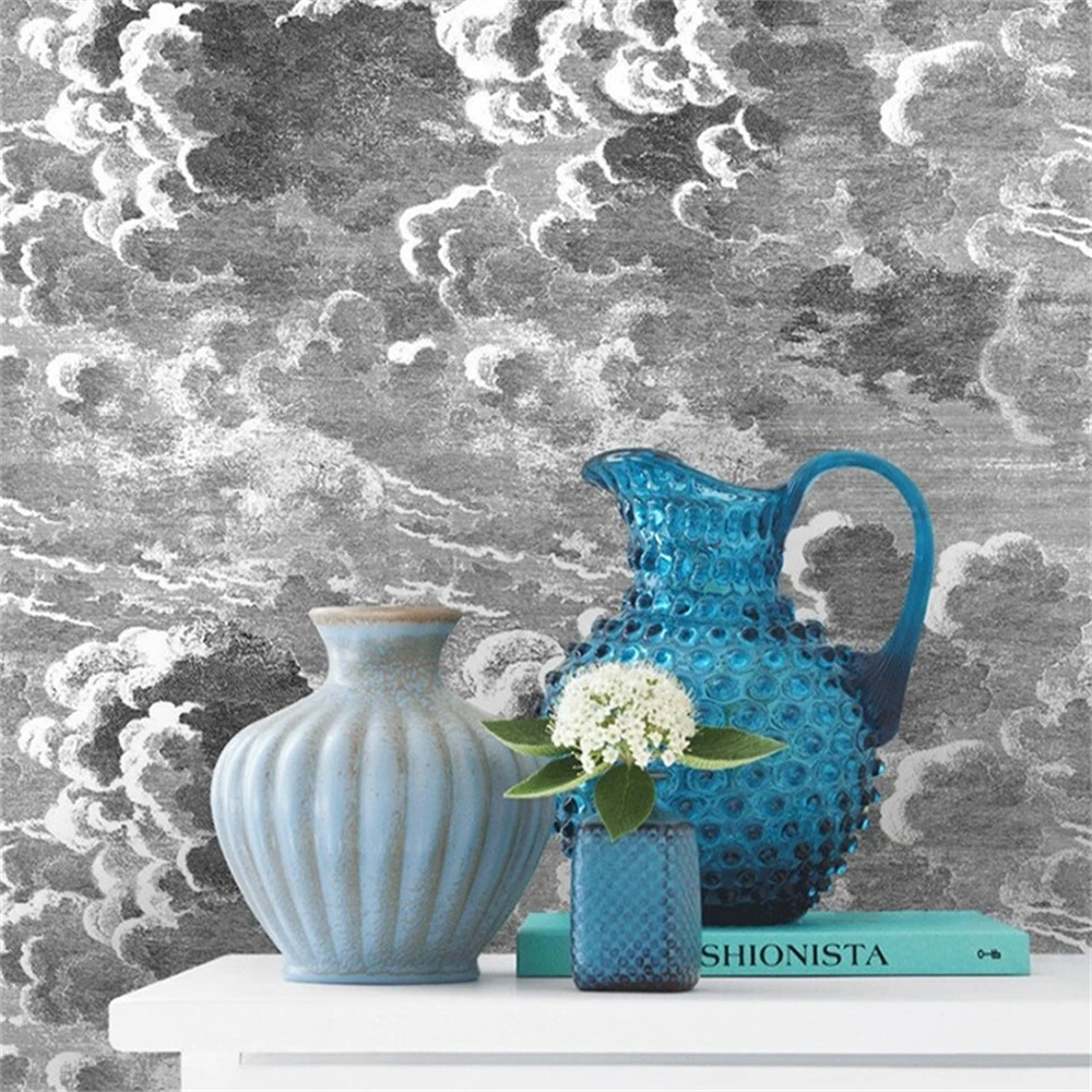 Custom Grey Clouds 3D Wallpapers Home Decor TV Background Room Mural Stickers Papel De Parede Wall Decor