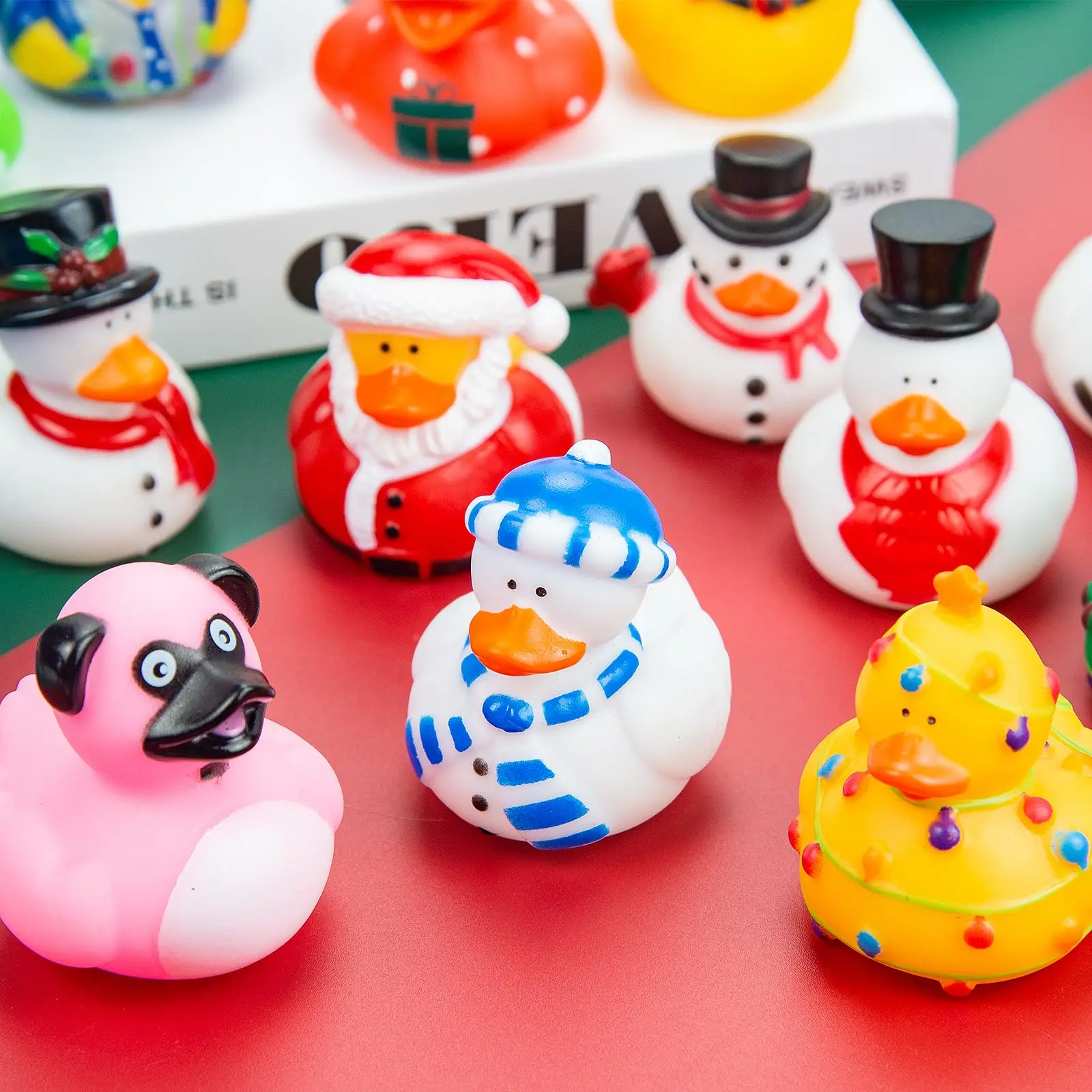 6/12/24 Christmas Rubber Ducks,Accessories Jeep Duckies Toys for Kids Christmas Party Favors,Gift Exchange,Christmas Stocking