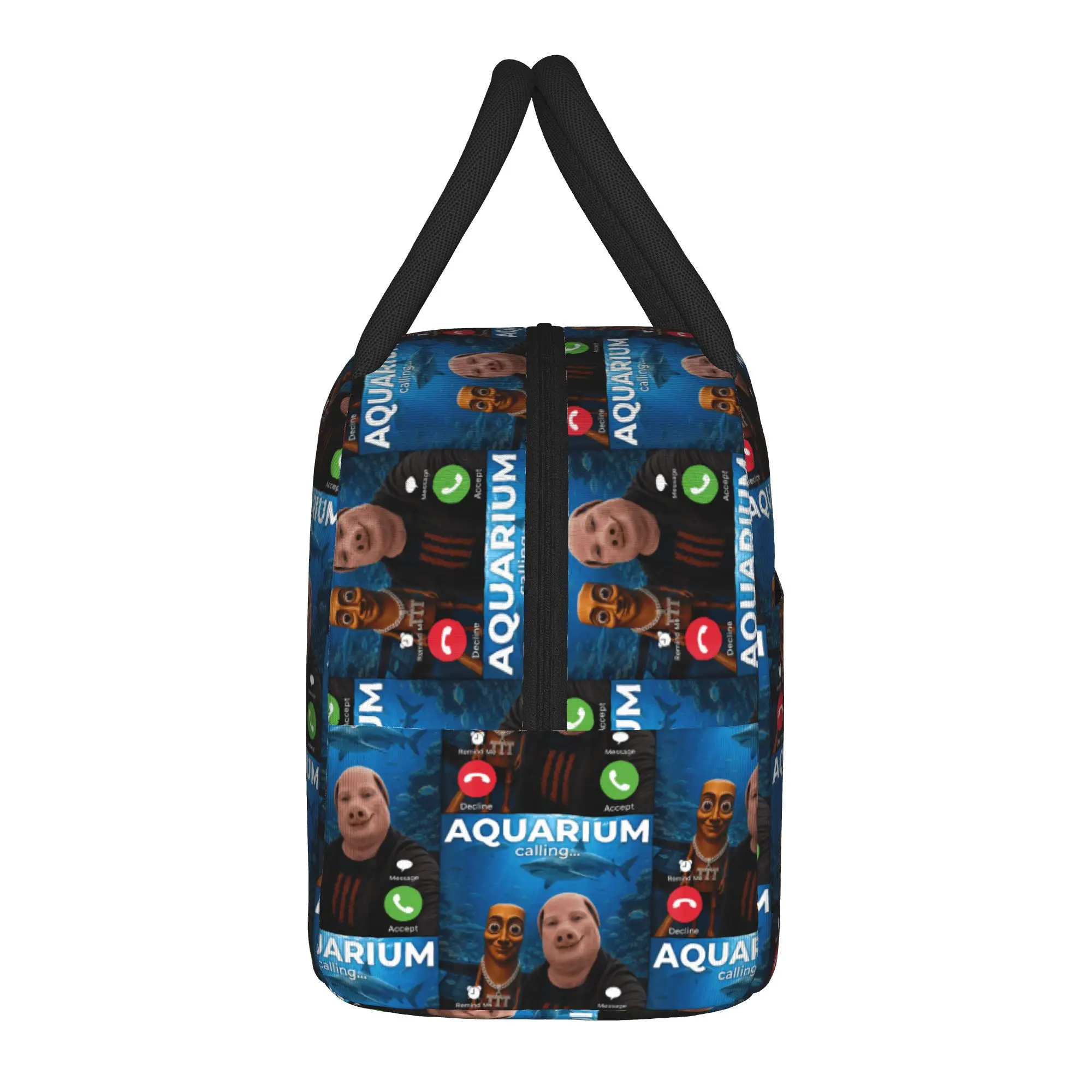 Shark Aquarium Adventure with Tung Sahur John Pork Bro Duo Lunch Bag  Aesthetic Lunch Box For Girls Outdoor Portable Cooler Bag