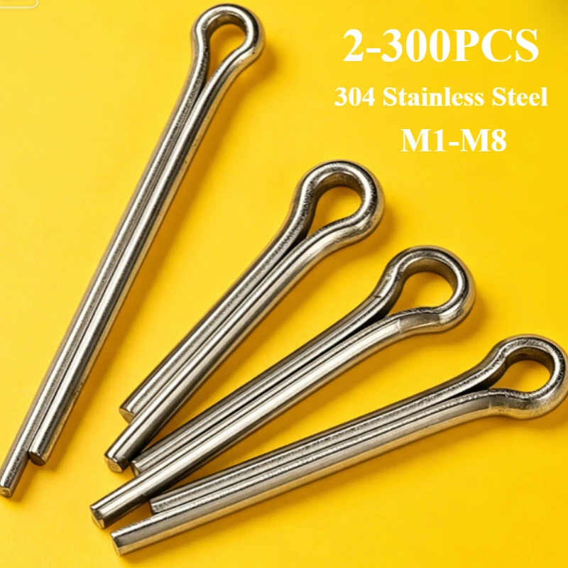 2-300pcs Split Pins M1 M1.2 M1.5 M2 M2.5 M3-M10 Cotter Pin 304 Stainless Steel U Shape Type Spring Split Pins Open Elastic Pin