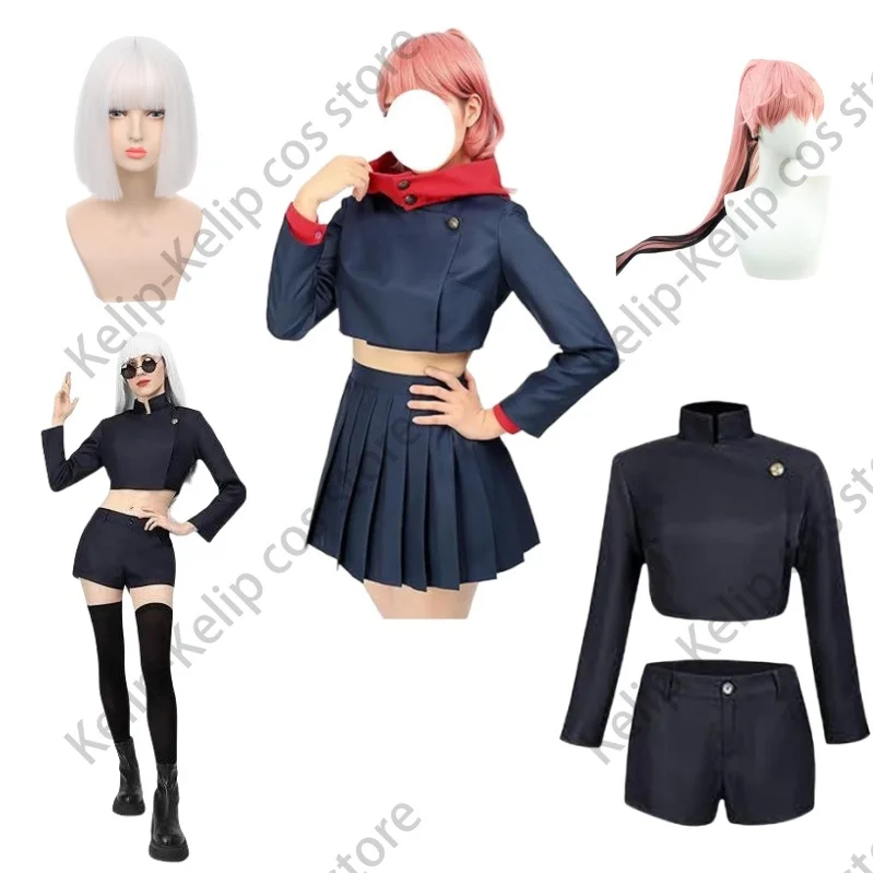 Anime Itadori Yuji Cosplay Female Girls Women Anime School Uniforms Jk Skirt Hoodie Halloween Party Outfits disfraz halloween