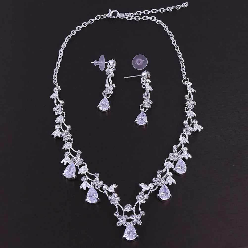 

1 set 1 Set Crown Jewelry Rhinestone Necklace Elegant Large Bridal Wedding Anniversary Birthday Event Baroque Charm Set