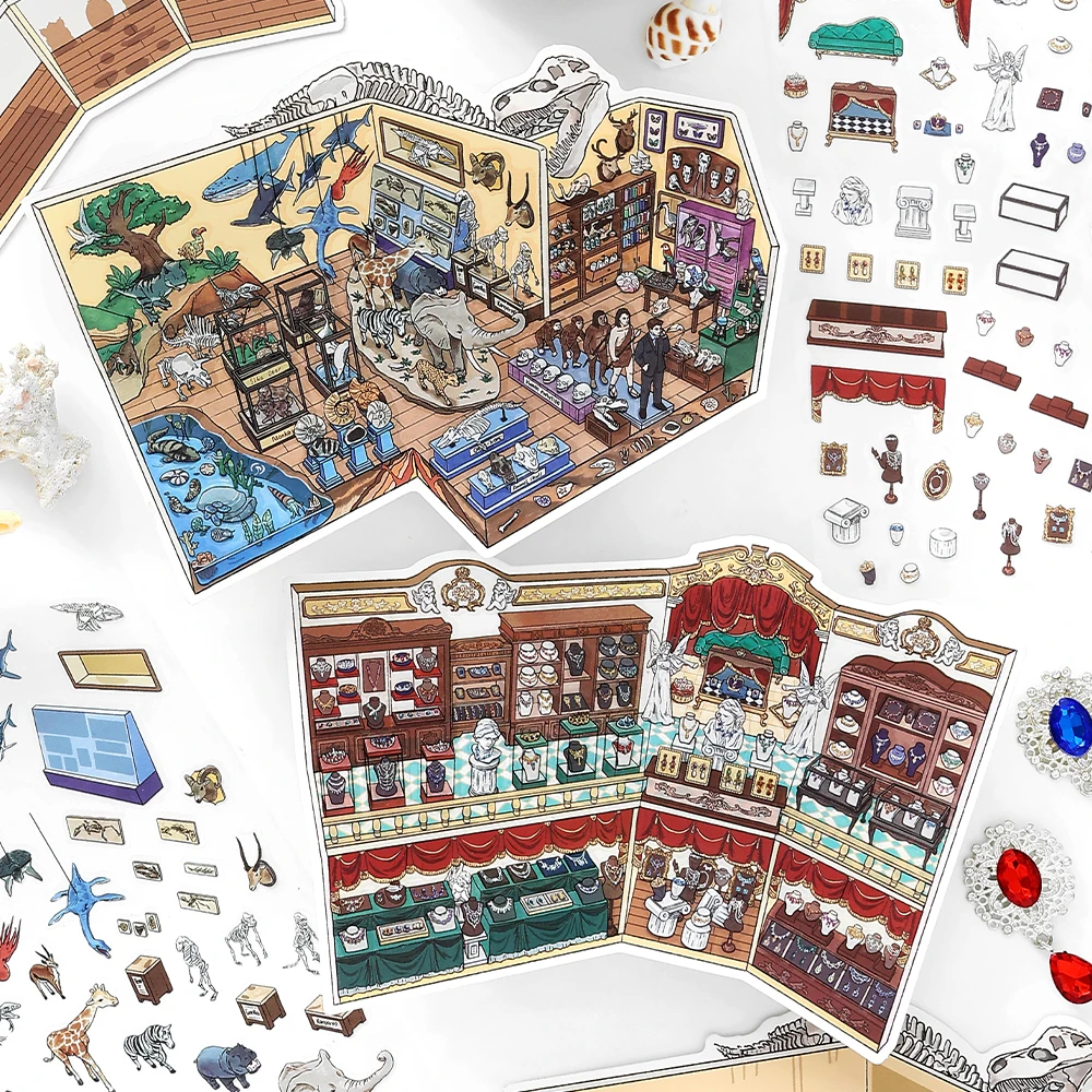 3D Cartoon Style Landscape Micro Stickers DIY Scene Stacking Decoration Little Corner Series for Creative Stationery supplies