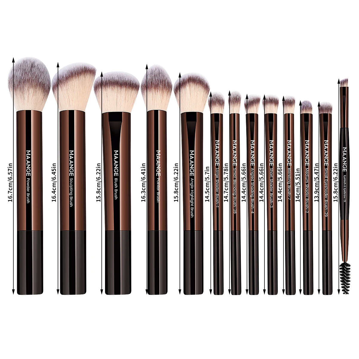 Pinceau à Maquillage Manfei Pour Poudre/fond De Teint - Longueur 19.5 Cm, Noir, Neuf