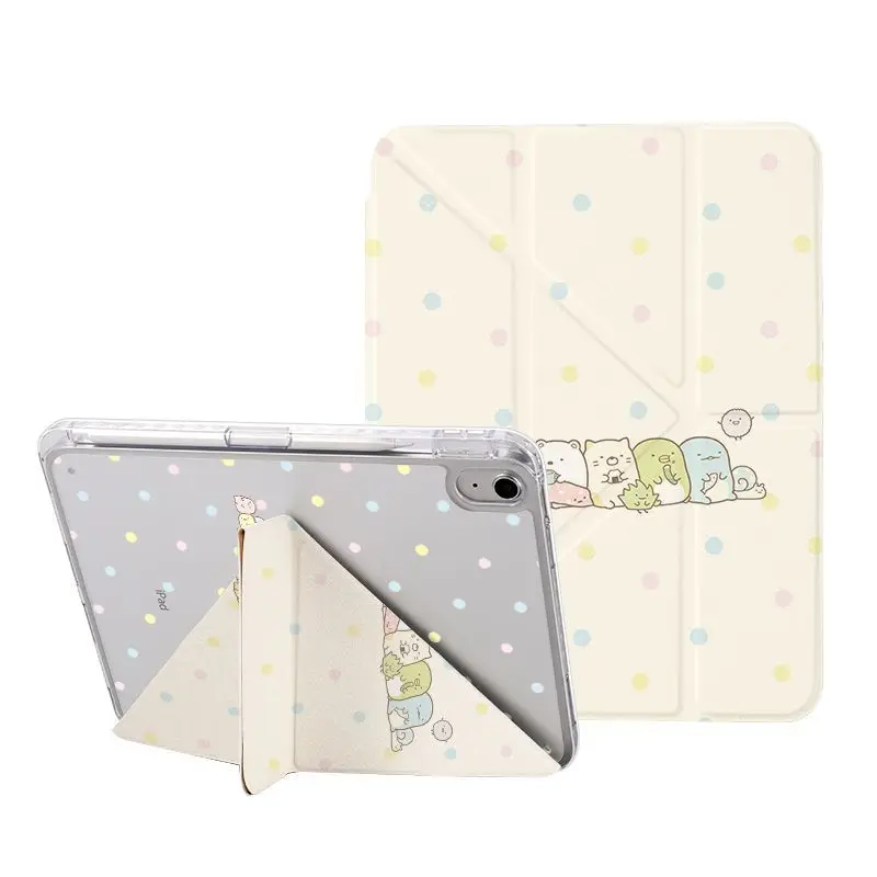 Japan kawaii Sumikko Gurashi Folding Applicable iPad Pro2024 Protective Case Air 7 Transparent 11inch MINI6 iPad Protective Case