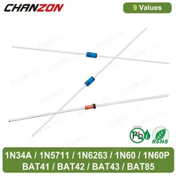 1N34A 1N5711 1N6263 1N60 1N60P BAT41 BAT42 BAT43 BAT85 Small Signal Schottky Barrier Switching Diode Axial for TV AM FM Radio