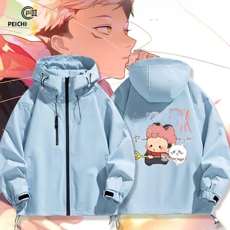 

Geeka Wa Joint Magic Battle Jaet ex Anime Themed Outerwear Long Sve Windproof Polyester Youth Faion Autumn Winter