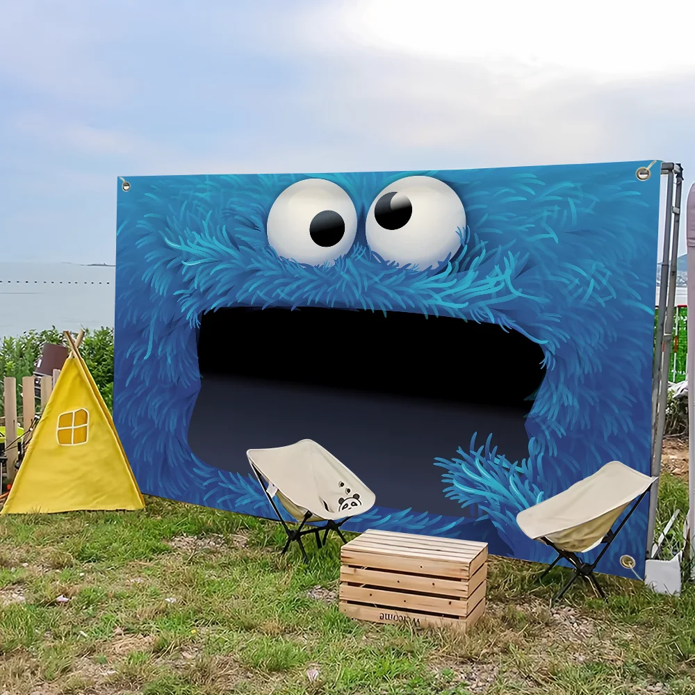 Cartoon S-Sesame S-Street Flagge für Picknick, Party, Camping, Banner, Outdoor-Atmosphären-Beleuchtung – Detail 8