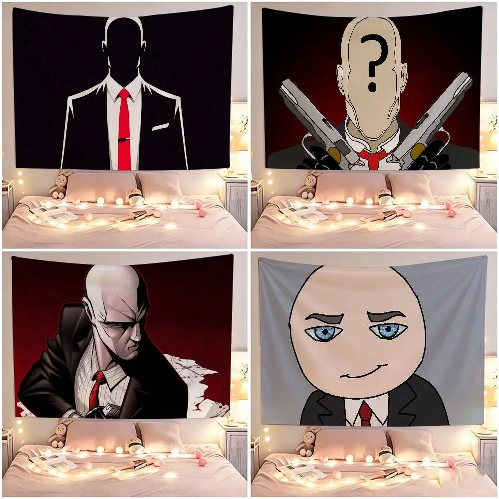 For Agent 47 Hitman  Flags Suitable For Party Club Outdoor Interior Wall Decoration Banner Fans Gift