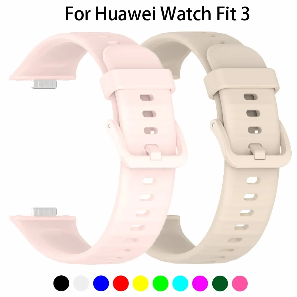 

Силиконовая петля для Huawei Watch Fit 3, аксессуары для умных часов, сменный спортивный браслет Correa для Huawei Watch fit 3, ремешок