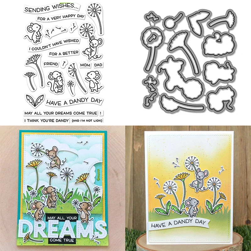 Dandy day stamp Hay there animals Bundles Clear Stamps And Metal Cutting Dies For DIY Craft Making Card Scrapbooking Decoration