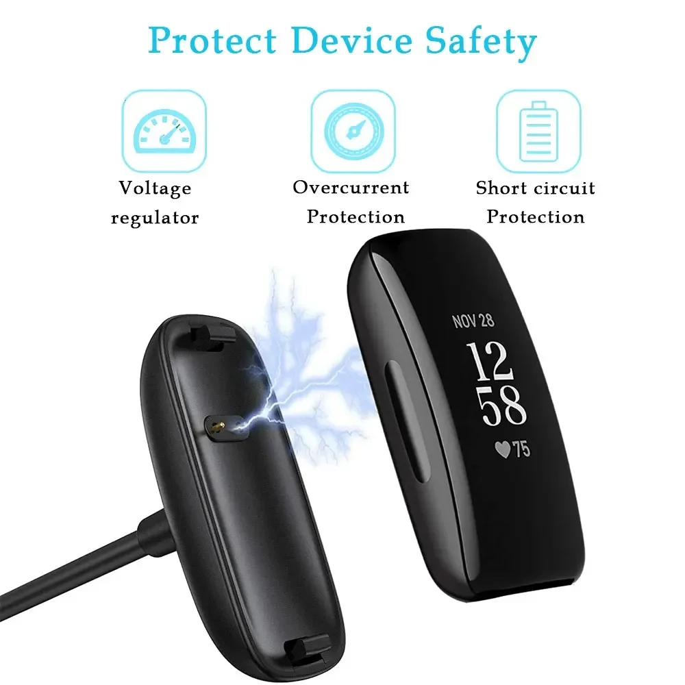 USB-кабель для зарядного устройства для Fitbit Inspire 2, зарядный кабель, зажим для шнура, аксессуары для док-станции для Fitbit Inspire 2 ace 3