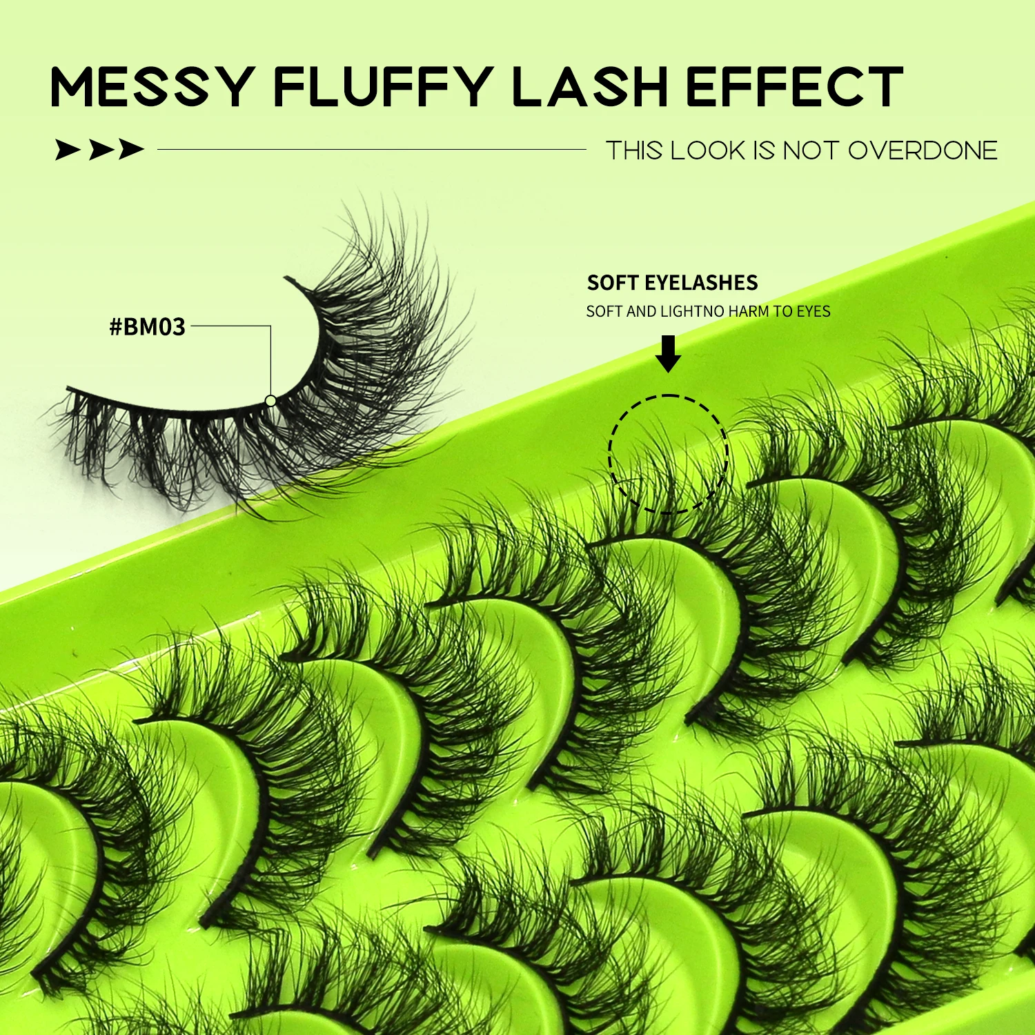 Groinneya cílios de gato macio natural falso vison cílios natural olhar & alongamento dos olhos premium cílios postiços maquiagem