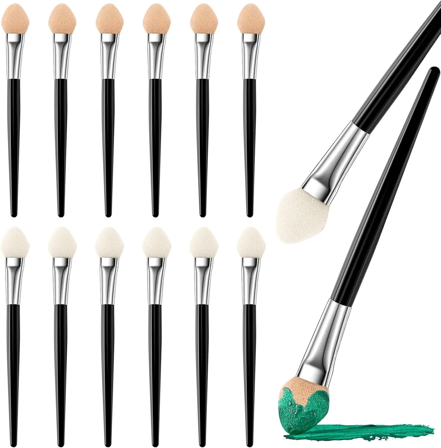 

24 Pcs Sponge Applicators for Eyeshadow, Makeup and Pastel Painting, Small Blending Brushes for Artists, DIY Scrapbooking