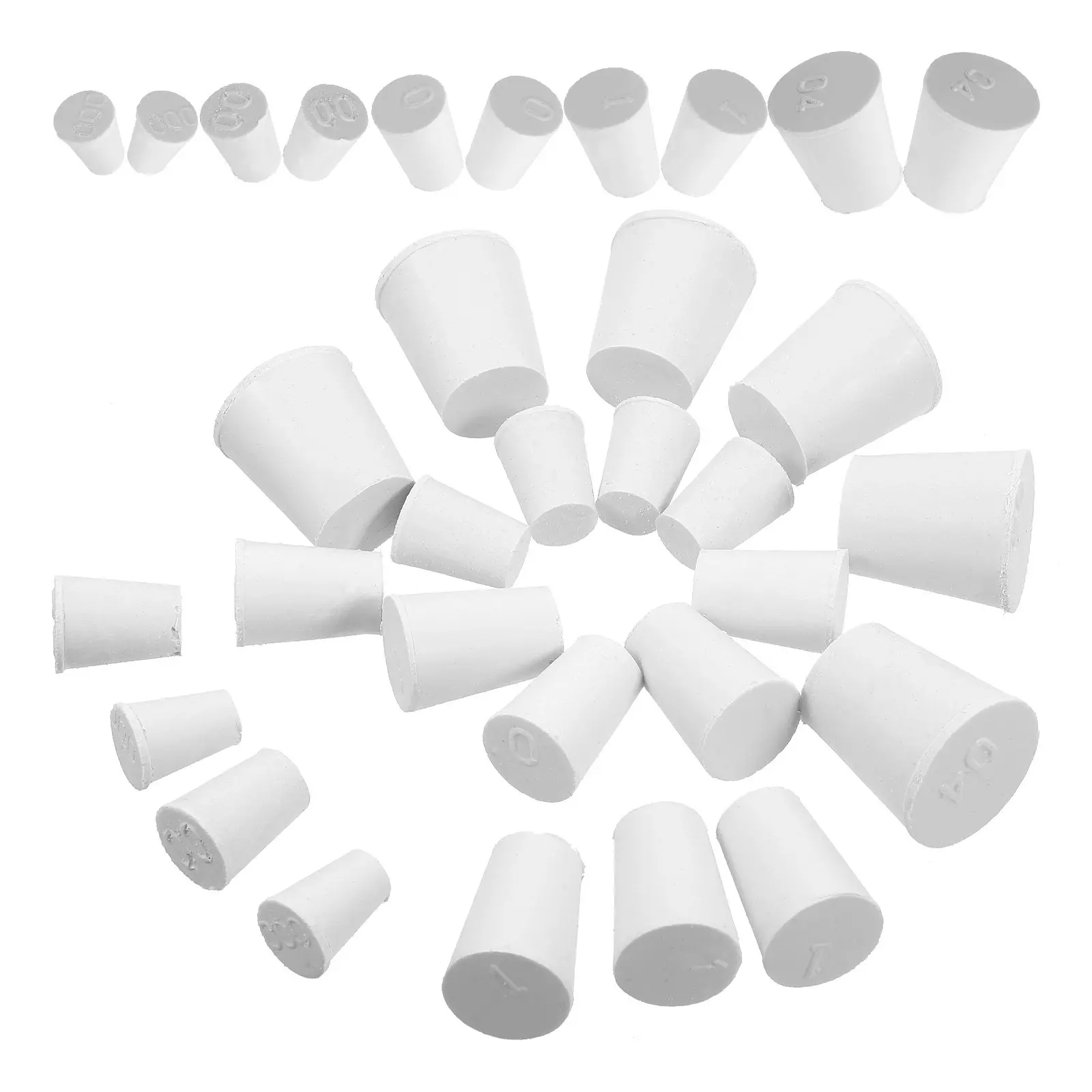 

50 шт. термостойких резиновых пробок для пробирок, разных размеров, для герметизации в лаборатории, запасные части для лабораторий