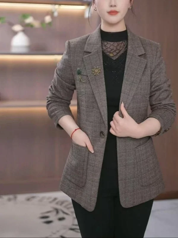 

Spring Faionable Small Size Mommy's Suit Jaet Versatile Mid-aged And ly Women's Top Quali Chinese Brandl Commut...