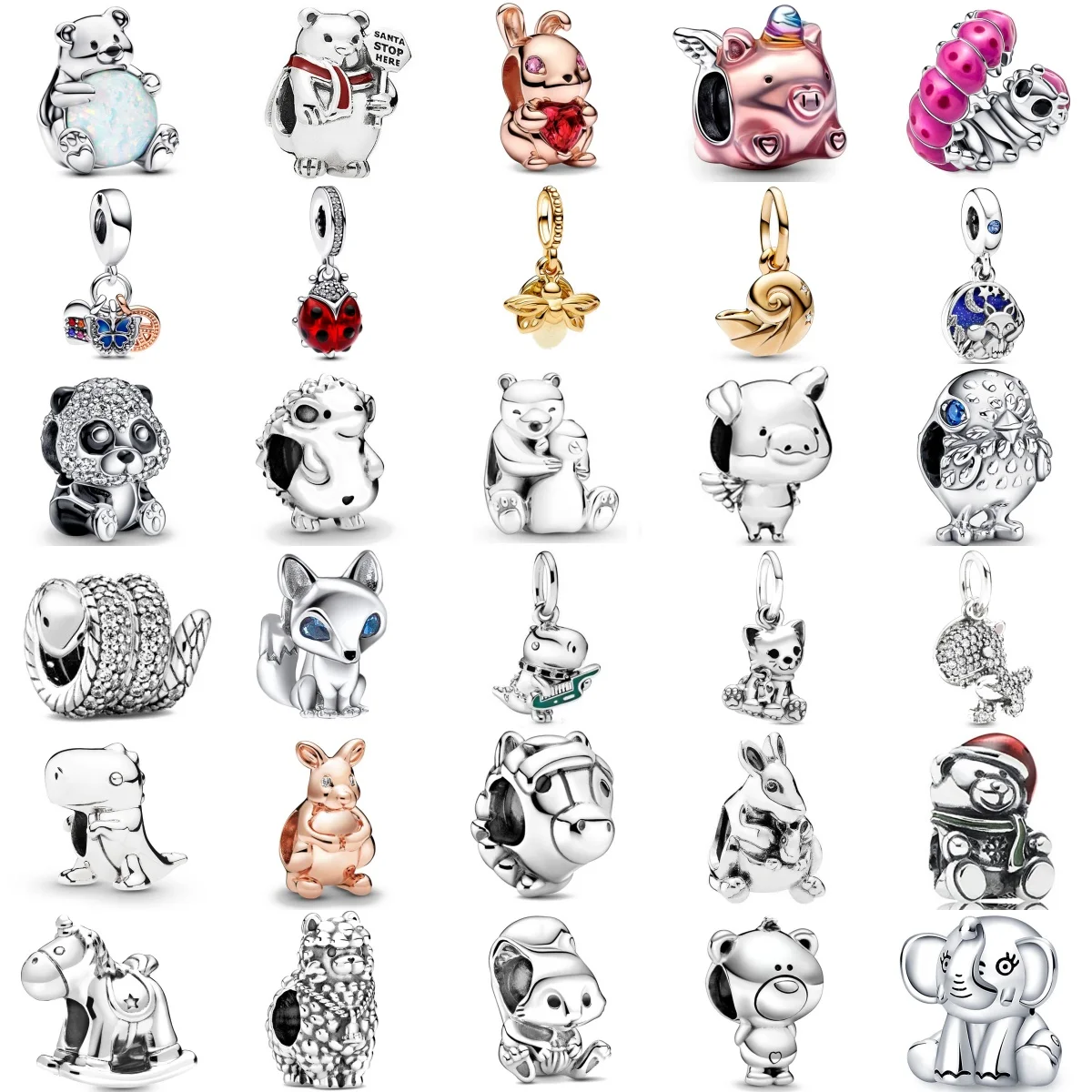 Mejor nuevo 925 plata conejo canguro oruga exquisito encanto cuenta apto para Pulsera Original DIY baratijas de mujer joyería