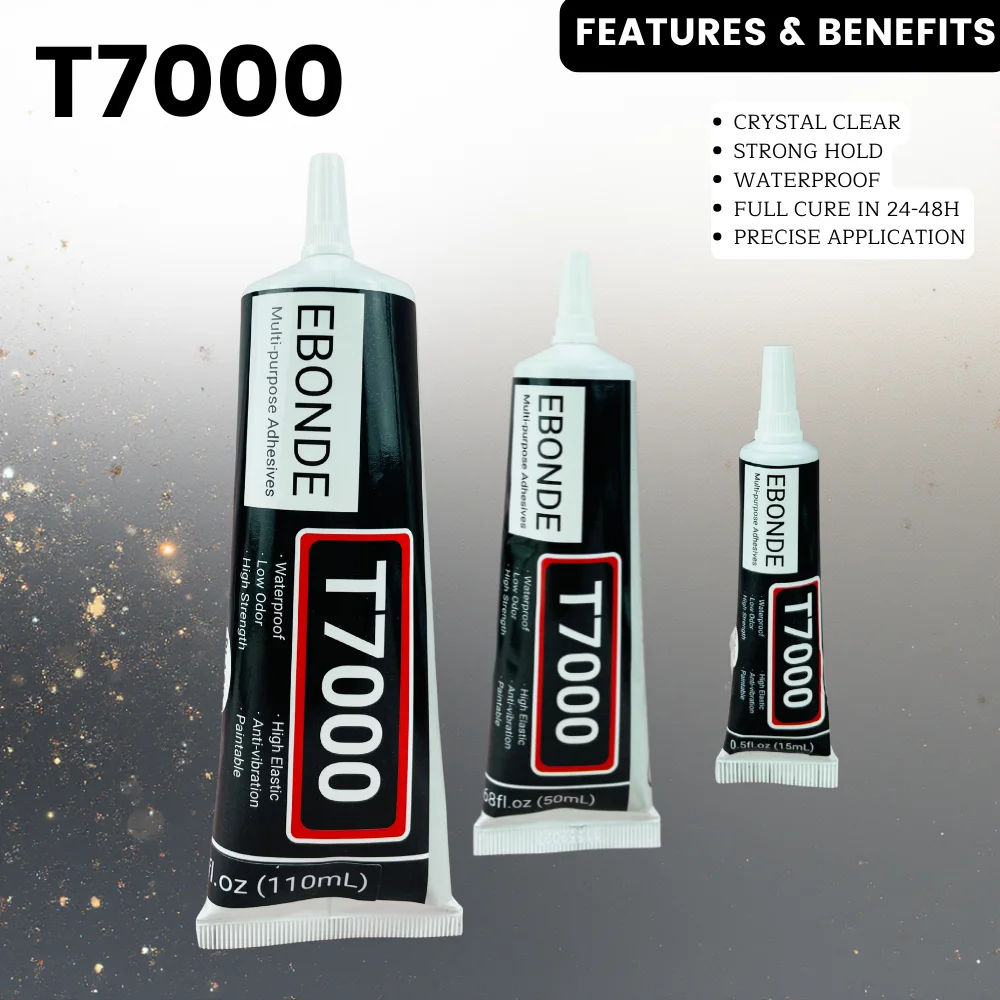 15ML 50ML 110ML T7000 Czarny Klej Kontaktowy DIY do Napraw T-7000 z Precyzyjną Końcówką Aplikatora
