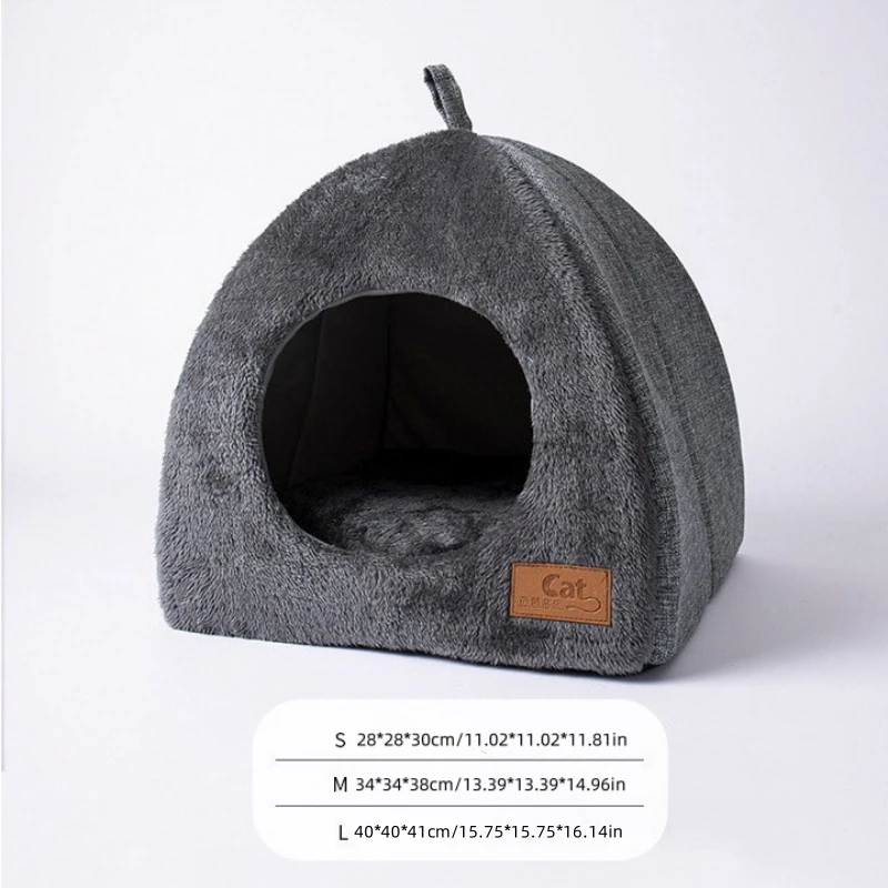 Cozy Cartoon Cat Cave Bed, Keep Your Kitten Warm And Snug In This Cute Pet House