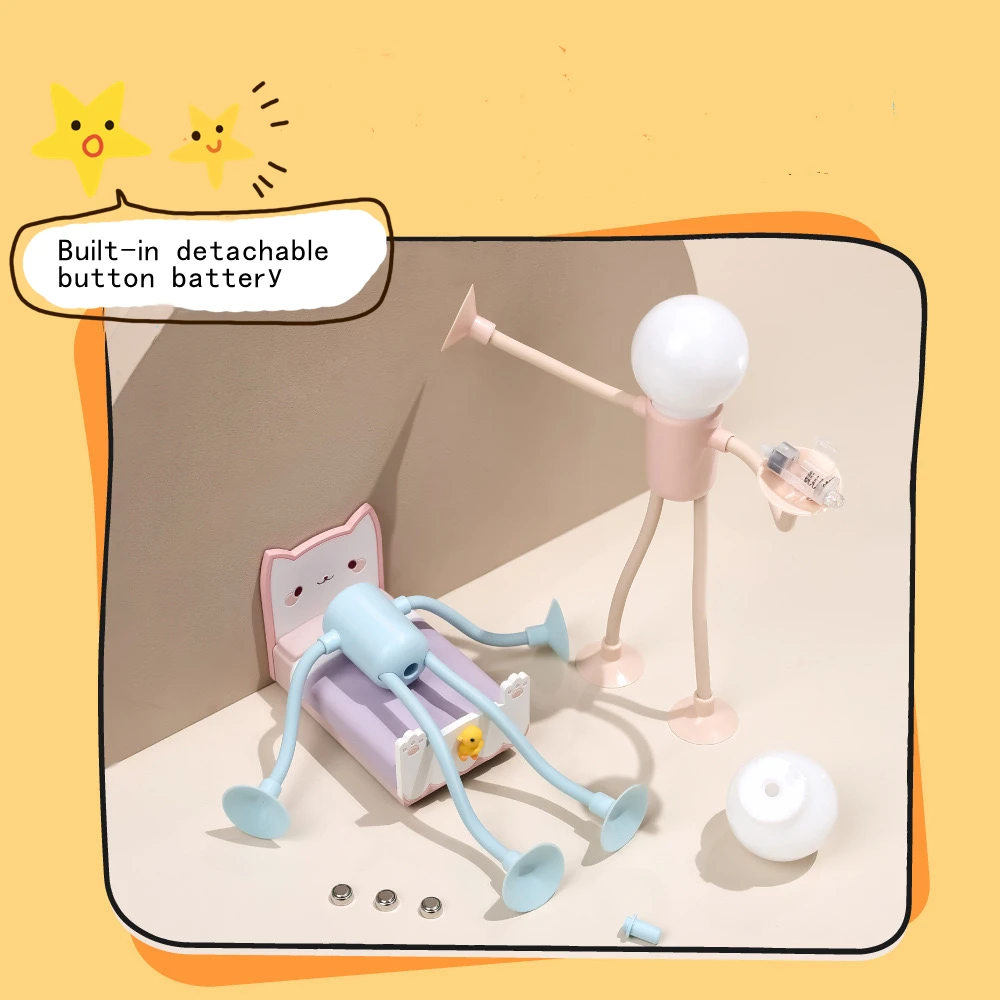 Changeable Shape Funny Sportsman Night Light Button Battery Desk Lamp For Bedroom Bathroom Hallway Kitchen Christmas Decorations